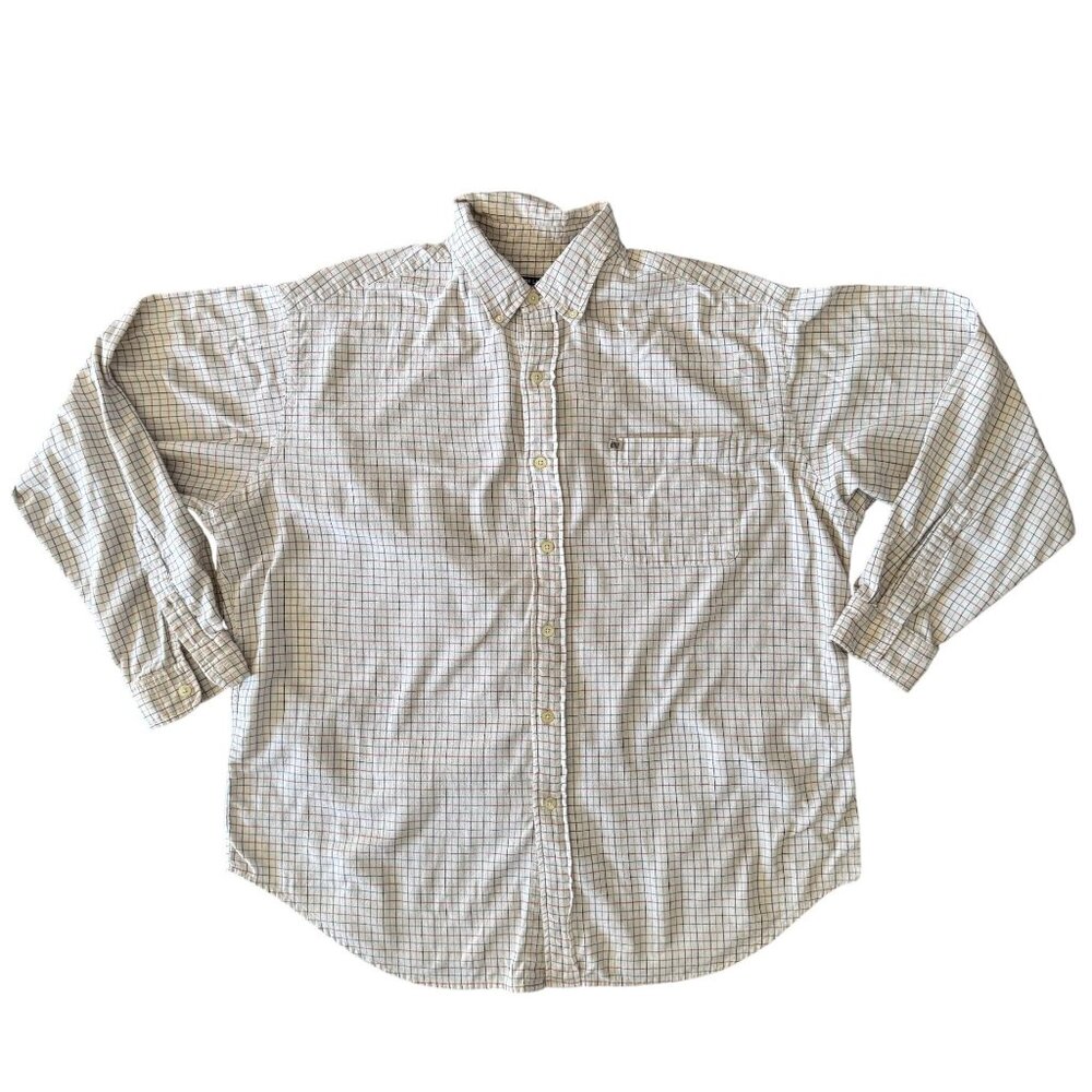 Ralph Lauren Vintage Plaid Flannel Shirt XL Cotton Button Down Chest Pocket‎